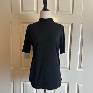 Black Mock Neck Turtleneck Women's Top